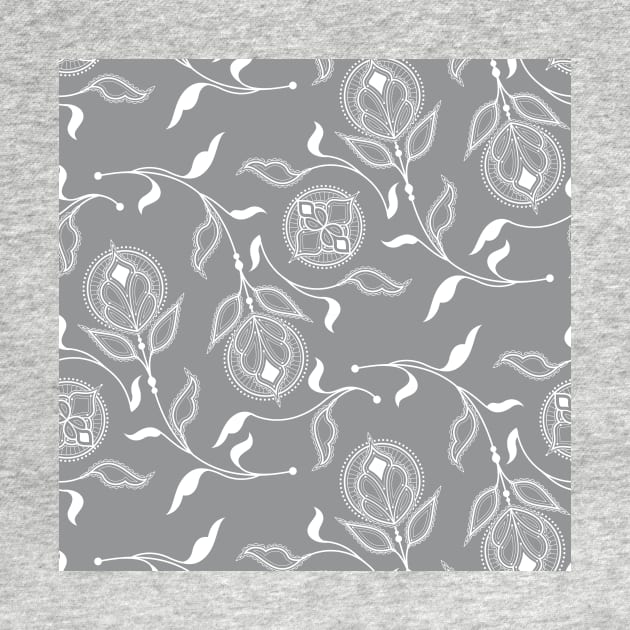 Ultimate Gray Medallion Paisley by Carolina Díaz